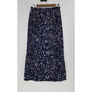 Pendleton Women’s Floral Navy Maxi Skirt Sz 6‎ Side Slit Cottage Prairie Modest